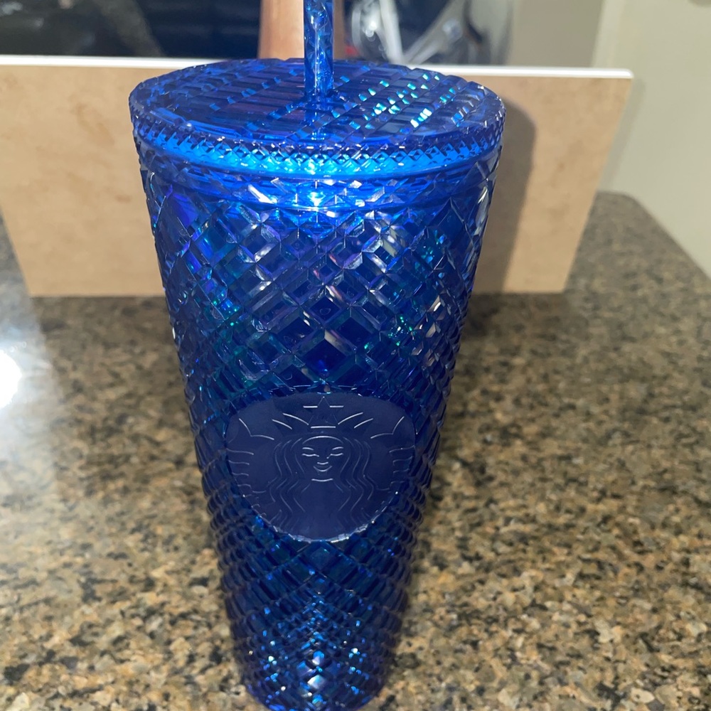 Royal Blue Jeweled Starbucks Cup